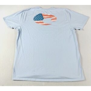 Costa Del Mar Shirt Mens 2XL Blue American Flag C Logo Graphic USA Tee Patriotic